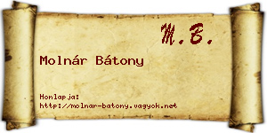 Molnár Bátony névjegykártya